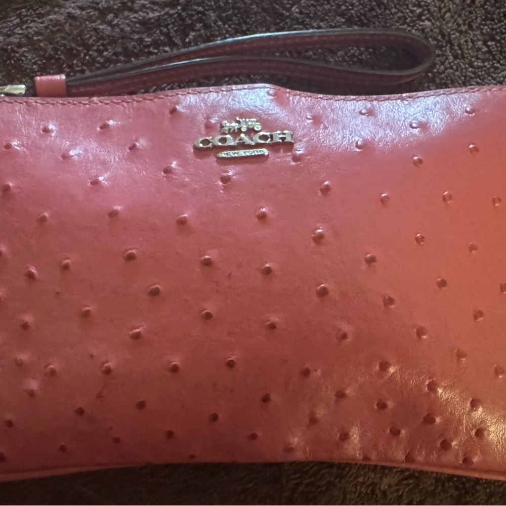 Coach Coral Textured Wristlet